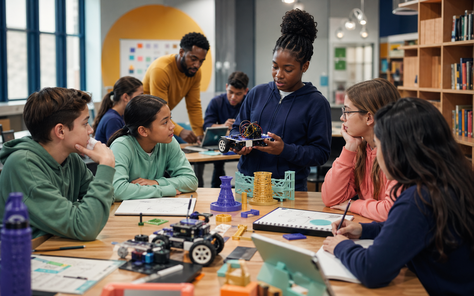 Students learning together in a STEM classroom